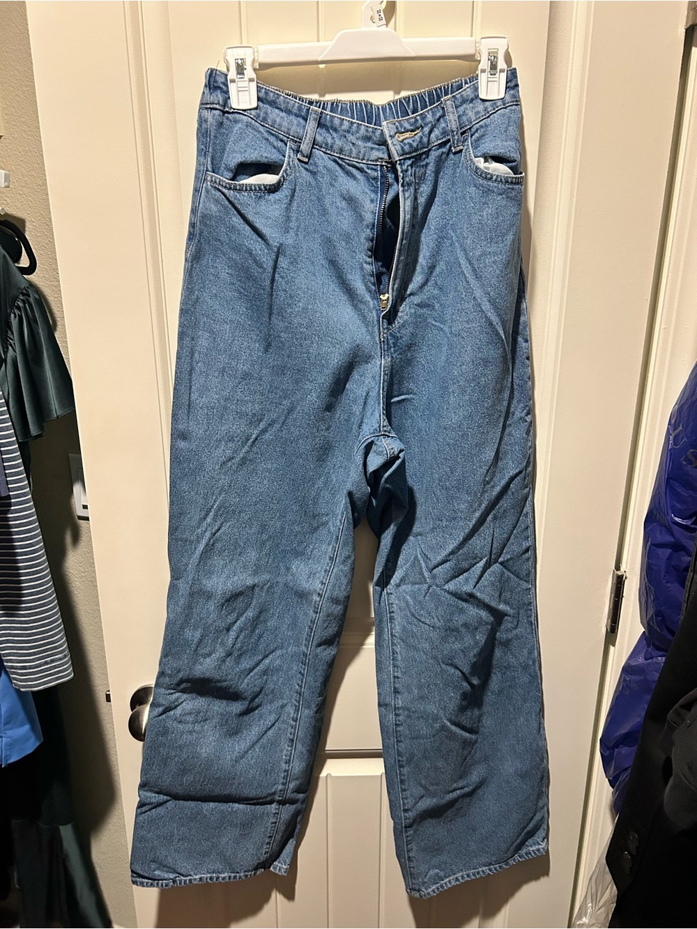 H&M Blue Wide Leg Flare Jeans